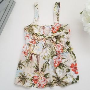 Zara Basic Tropical Print Top